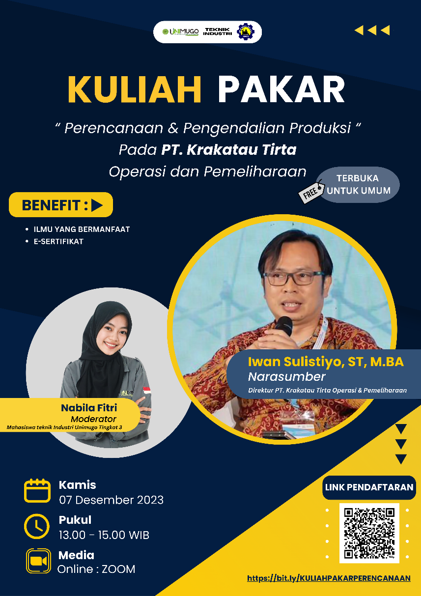 Kegiatan Perkuliahan Pakar “Perencanaan Dan Pengendalian Produksi Pada” PT. Krakatau Tirta